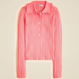 J Crew Ruffle-collar sweater-tee in merino wool CN692 Size M NWT